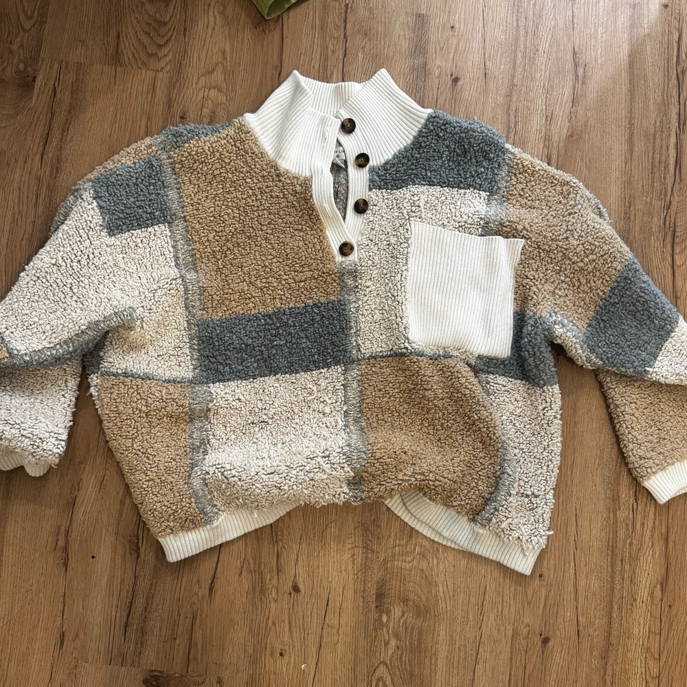 SOLD Sandy Liang oversized Patchwork pullover Sweater